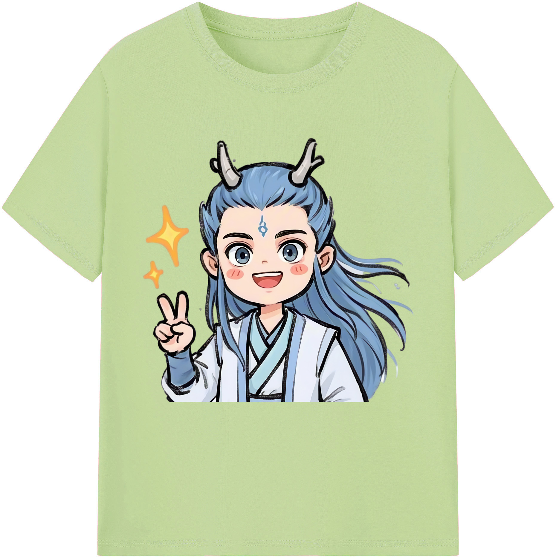 （画像用） Ne Zha 2 ナタ 魔童の大暴れ 綿100％半袖Tシャツ（フロントプリント）